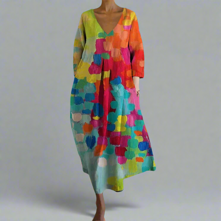 Lina | Bright V-Neck Dress