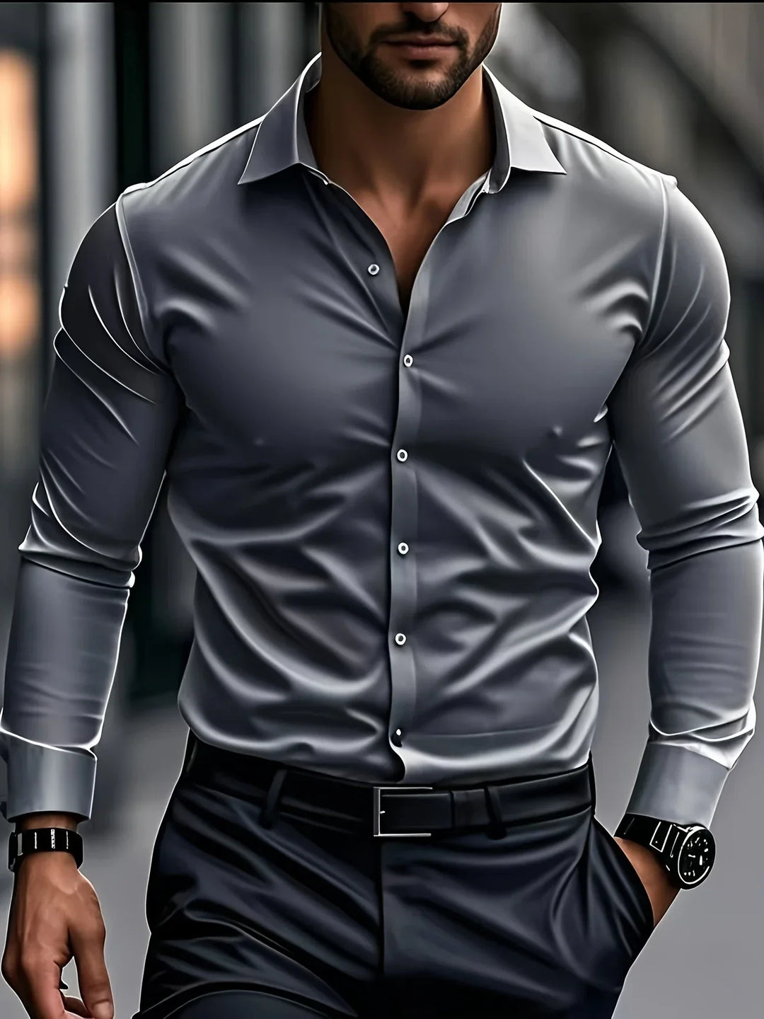 Aurel – Elegant Long Sleeve Shirt With Button
