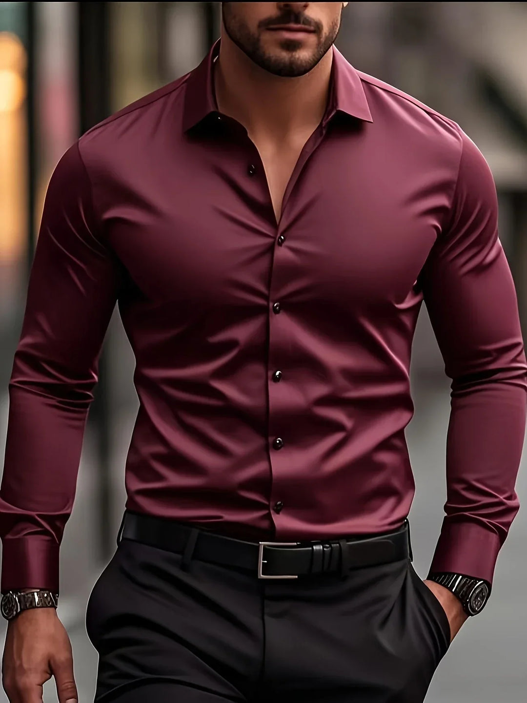 Aurel – Elegant Long Sleeve Shirt With Button