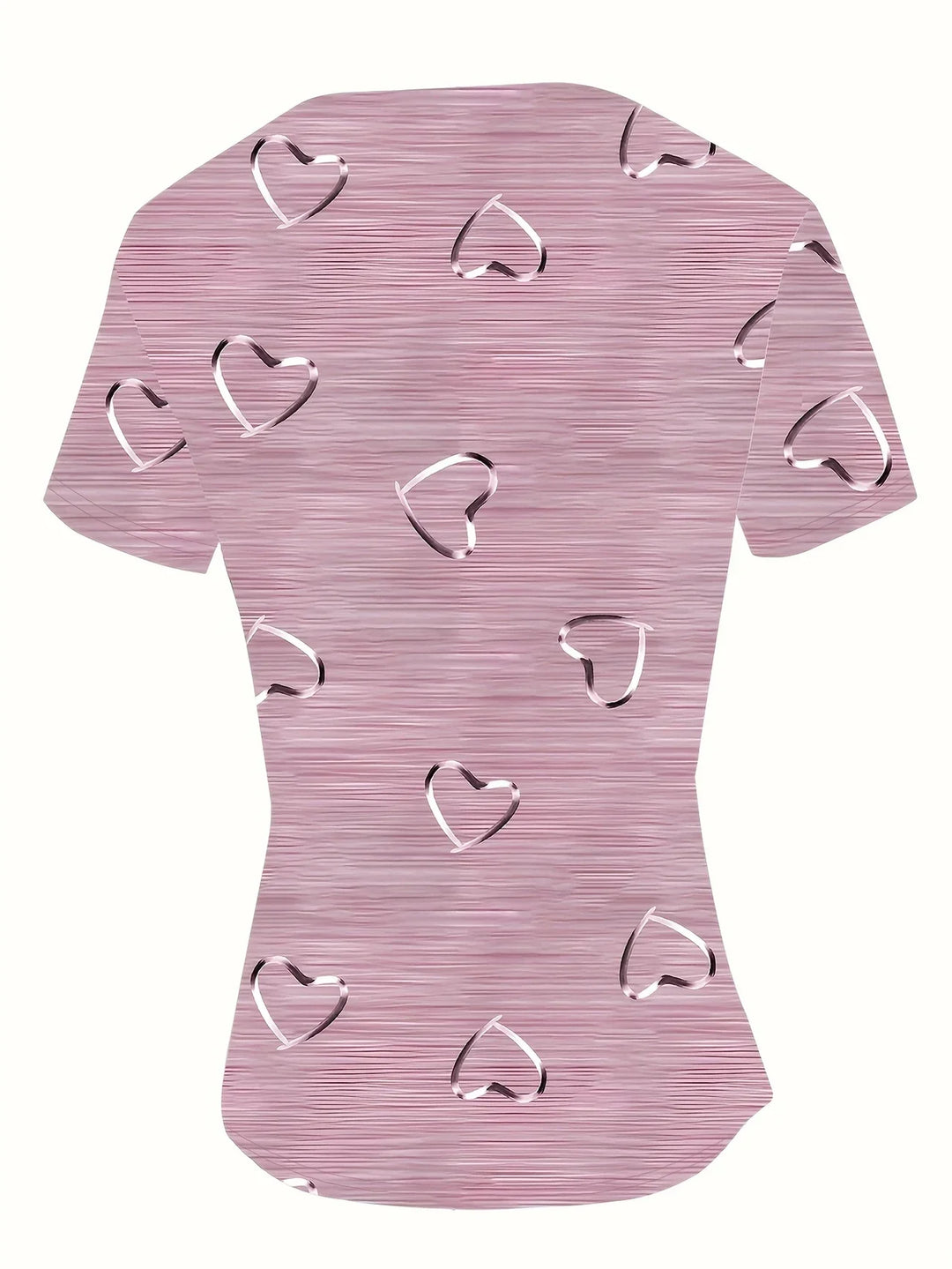 Avina – Fashionable V-neck and Heart Print Top