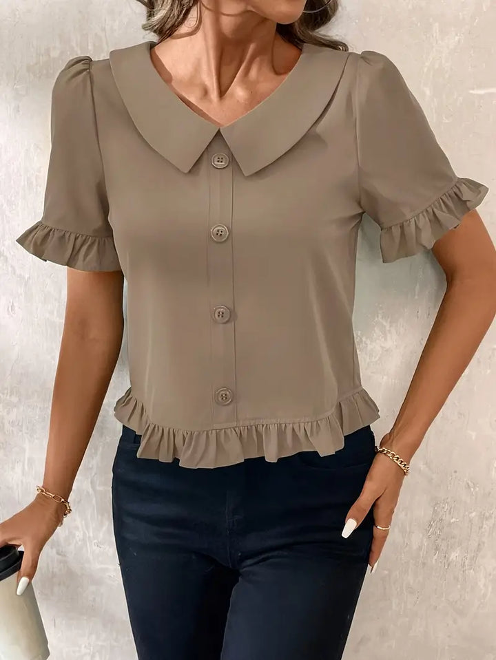 Isolde – Elegant Short Sleeve Blouse