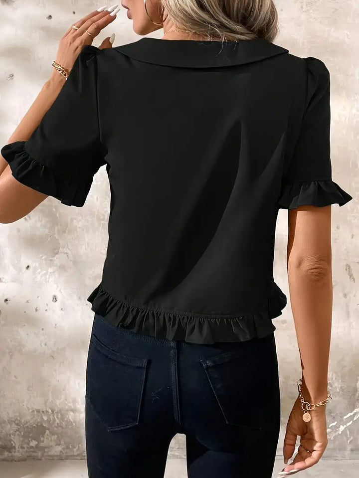 Isolde – Elegant Short Sleeve Blouse