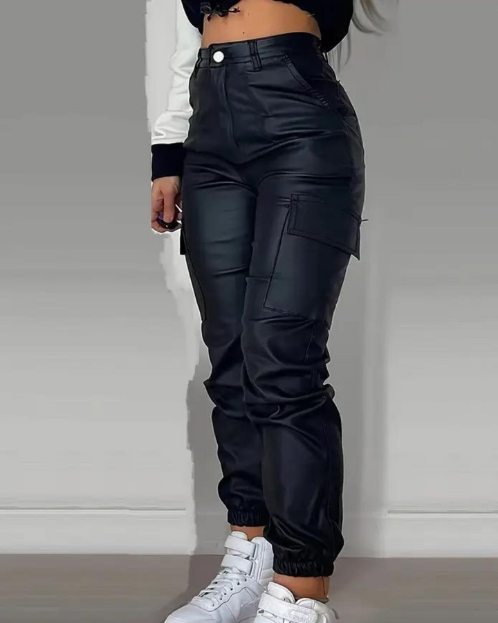VERA | LEATHER CARGO PANTS