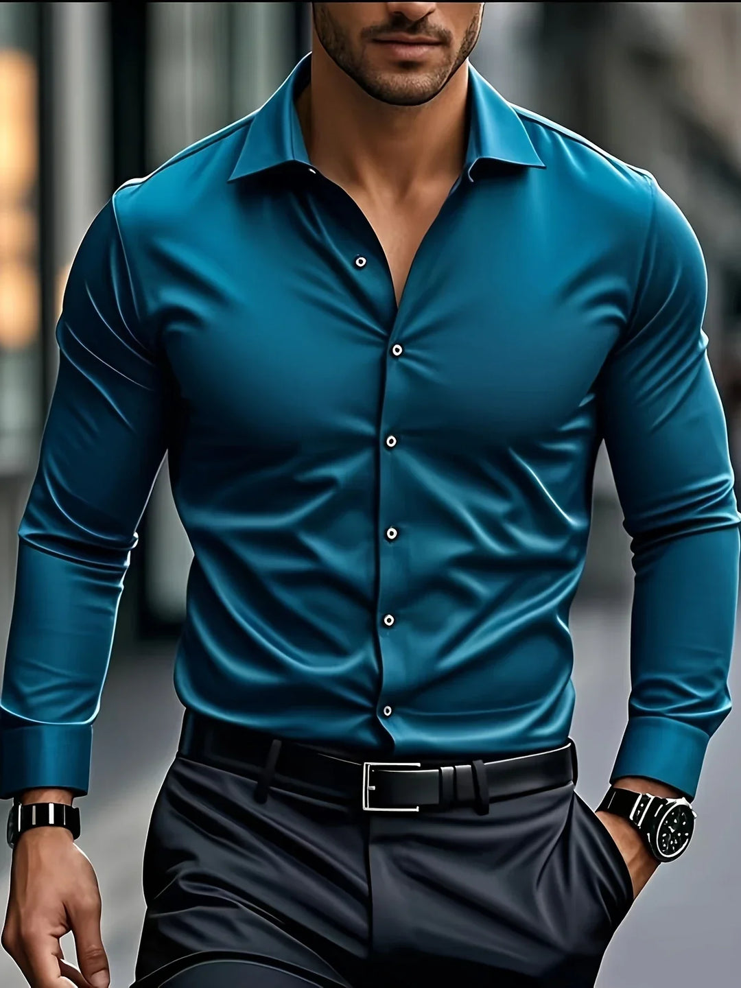 Aurel – Elegant Long Sleeve Shirt With Button
