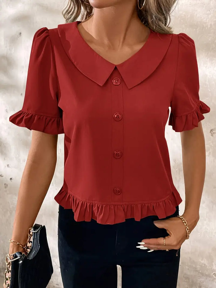Isolde – Elegant Short Sleeve Blouse
