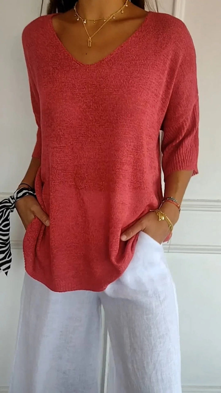 Zara - Knitted V-Neck Top