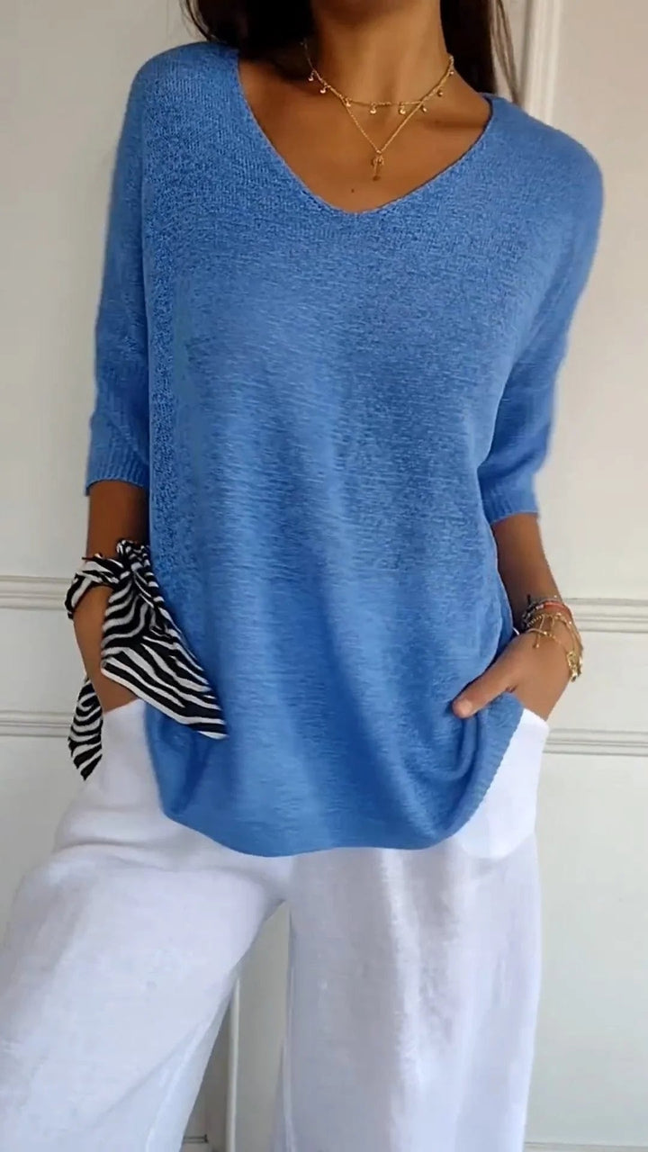 Zara - Knitted V-Neck Top