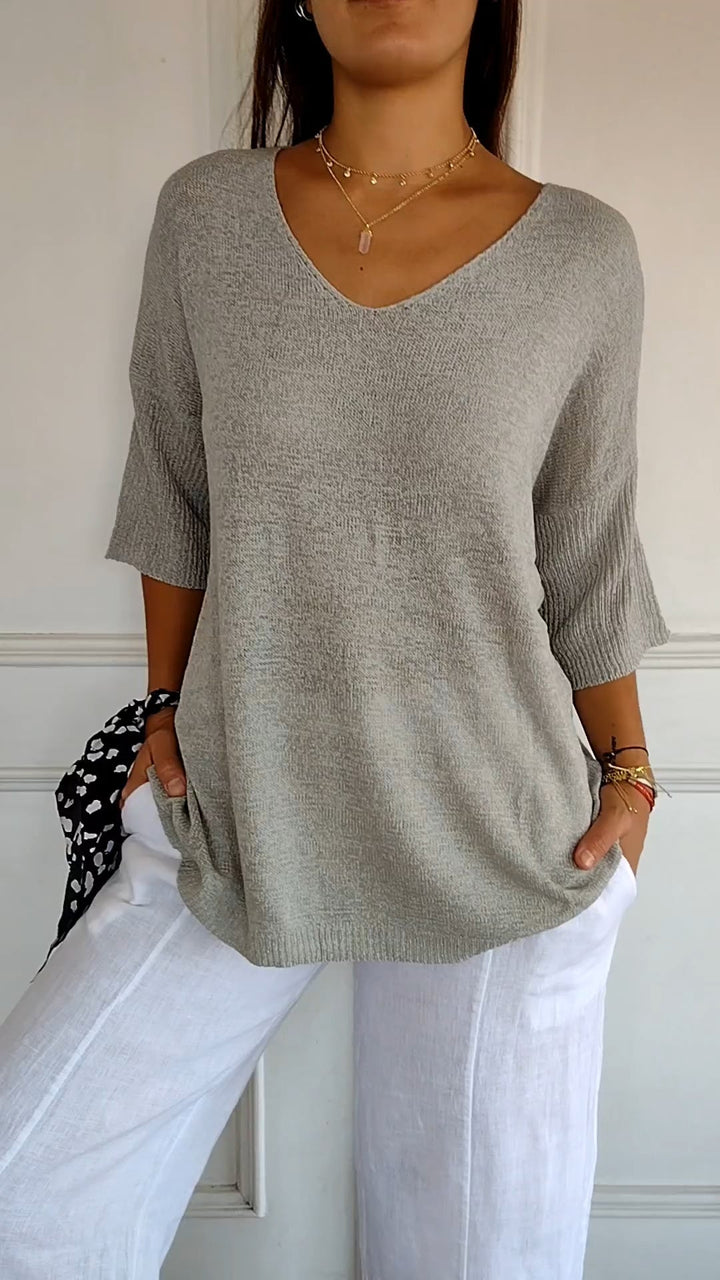 Zara - Knitted V-Neck Top