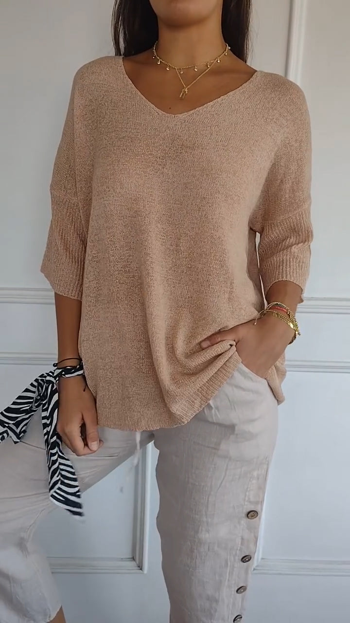 Zara - Knitted V-Neck Top