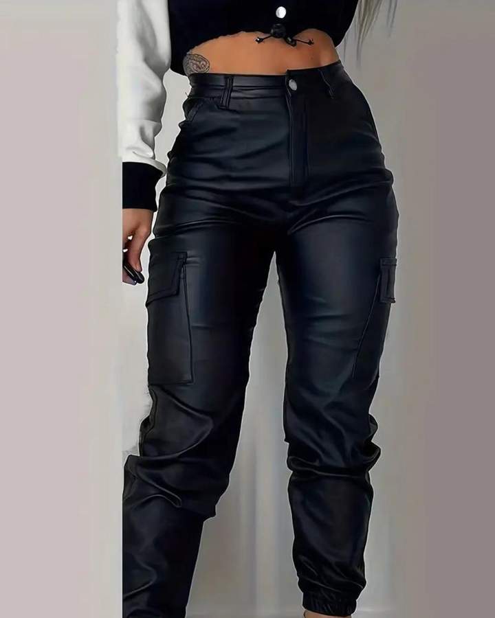 VERA | LEATHER CARGO PANTS
