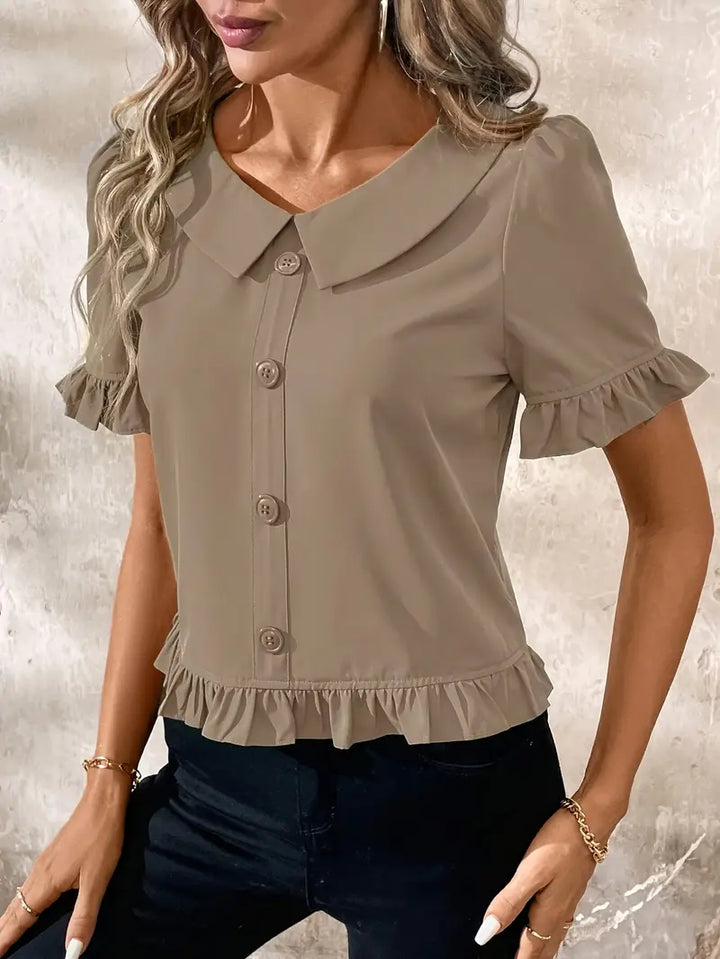 Isolde – Elegant Short Sleeve Blouse