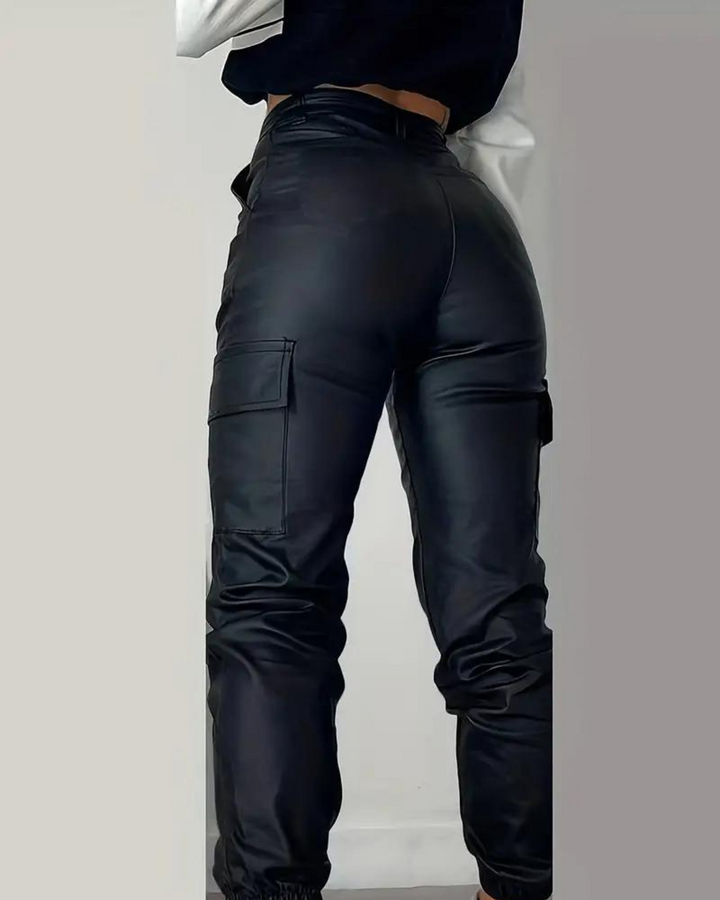 VERA | LEATHER CARGO PANTS