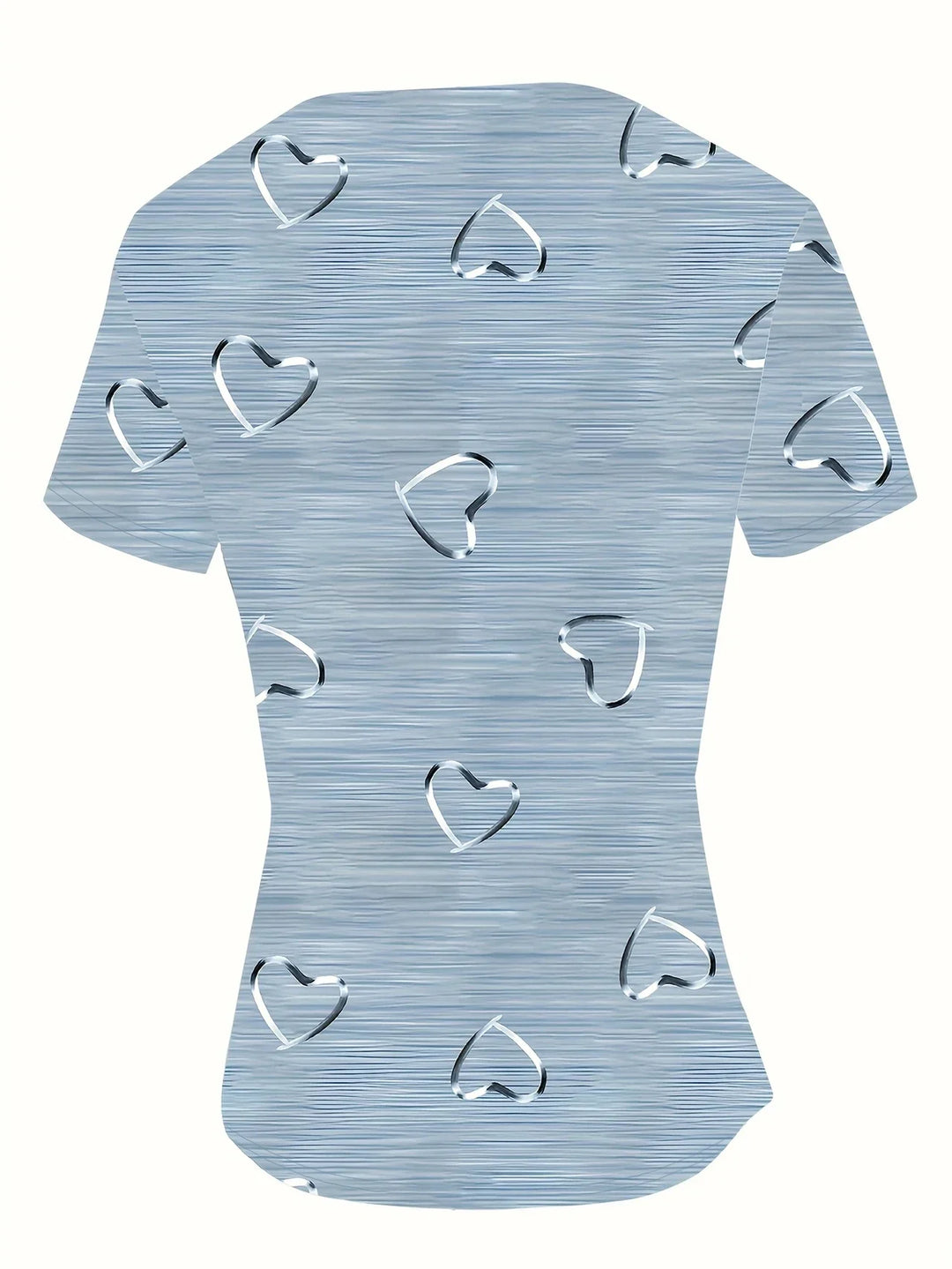Avina – Fashionable V-neck and Heart Print Top