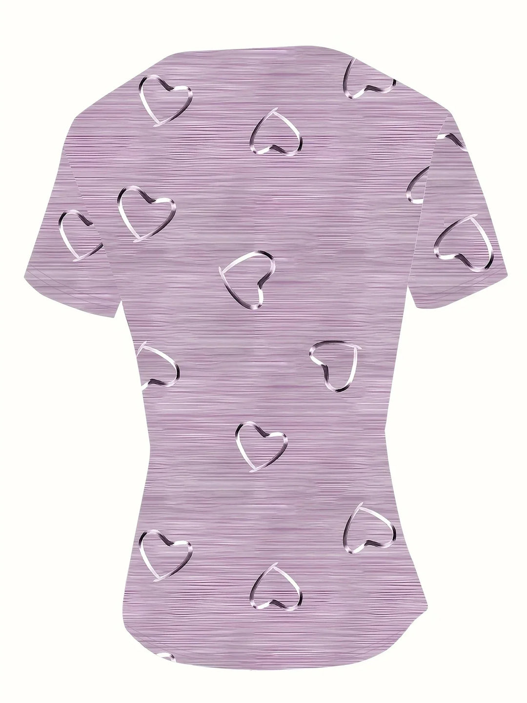 Avina – Fashionable V-neck and Heart Print Top