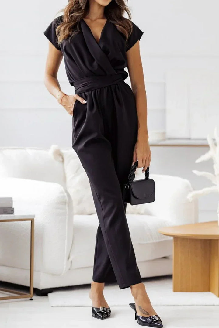 Maryana - Short Sleeve V-Neck Jumpsuit
