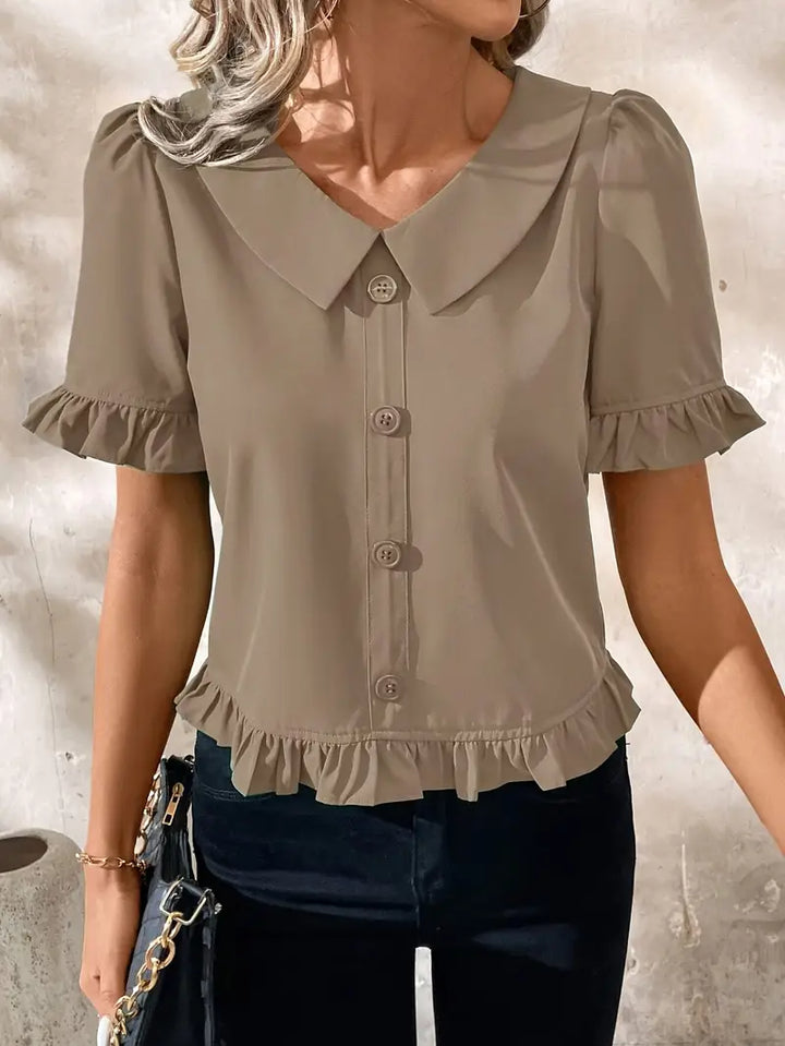 Isolde – Elegant Short Sleeve Blouse