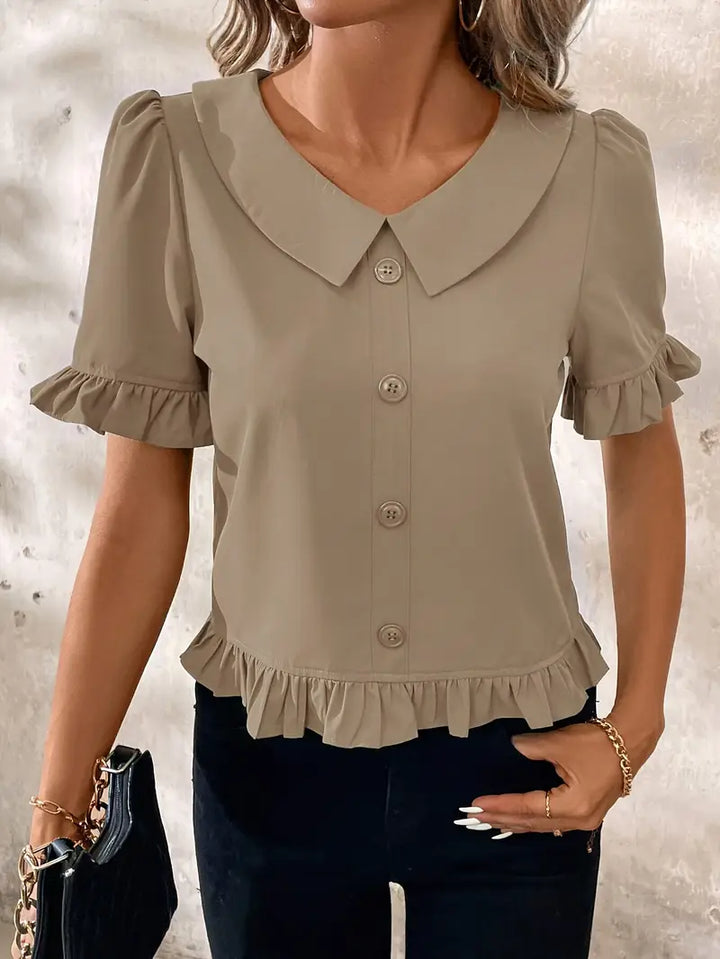 Isolde – Elegant Short Sleeve Blouse