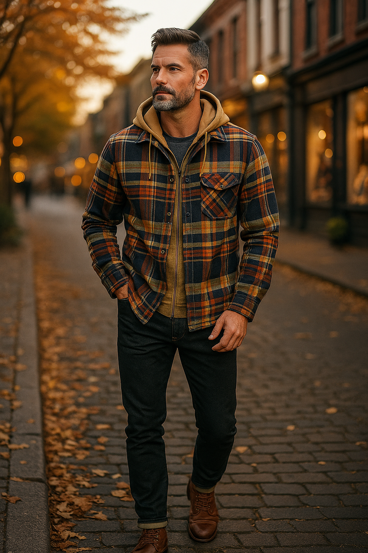 Marlow Stylish Patchwork Plaid Jacket