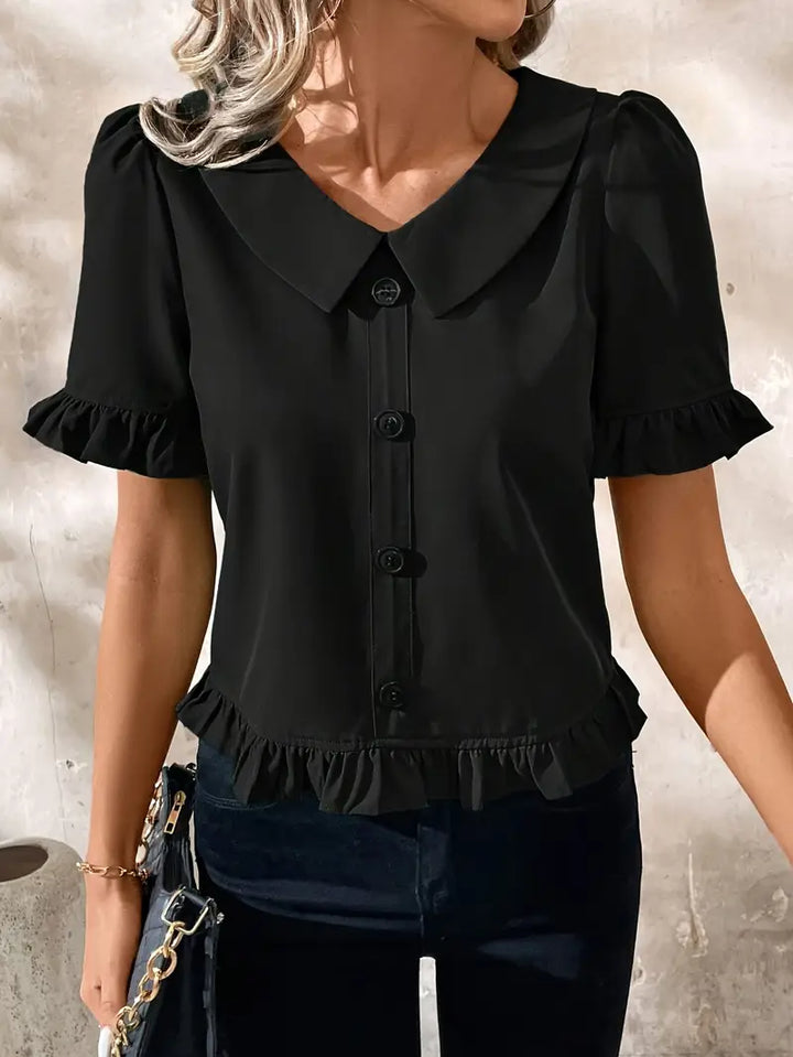 Isolde – Elegant Short Sleeve Blouse
