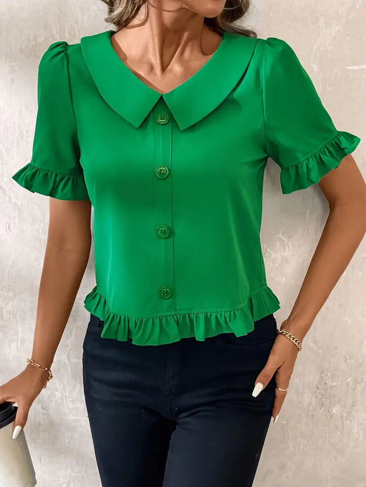 Isolde – Elegant Short Sleeve Blouse