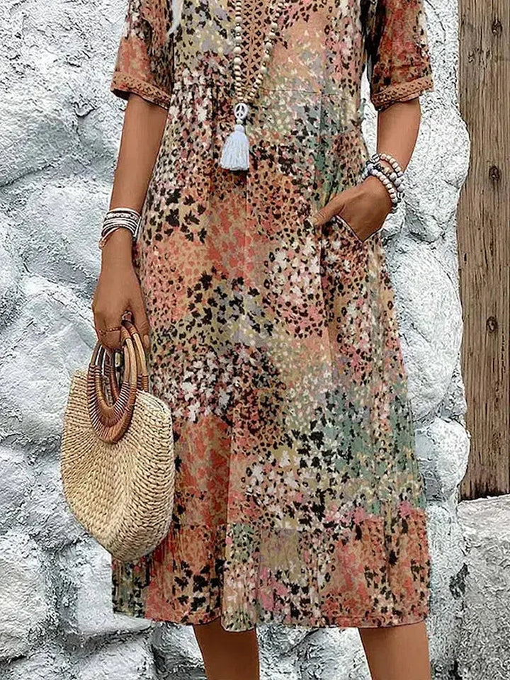 Quinty Vibrant Mid Length Dress