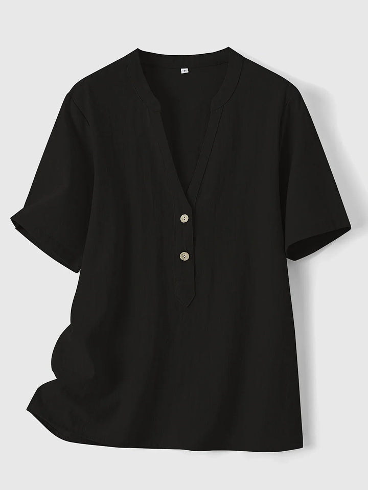 Aurelia – Fashionable V-neck And Short Sleeve Blouse