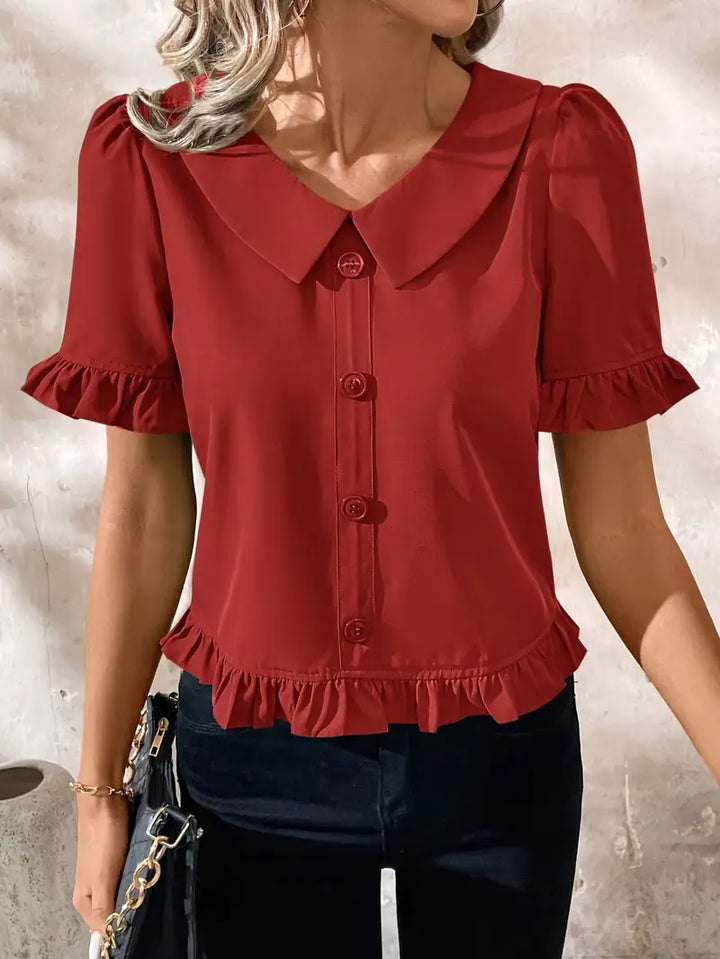 Isolde – Elegant Short Sleeve Blouse
