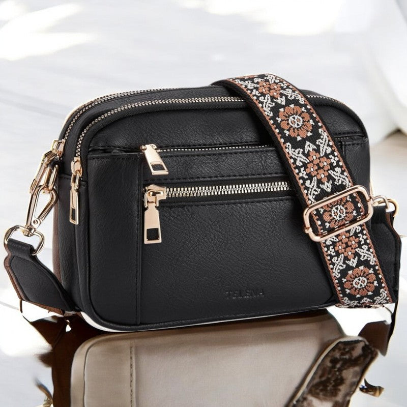 Clara Refined Leather Shoulder Bag