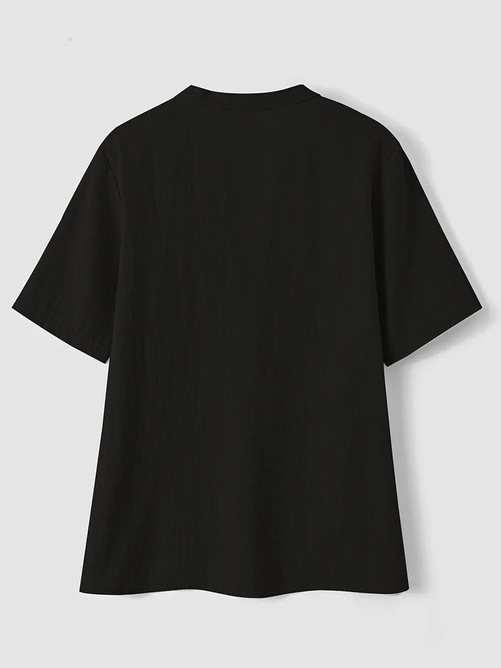 Aurelia – Fashionable V-neck And Short Sleeve Blouse
