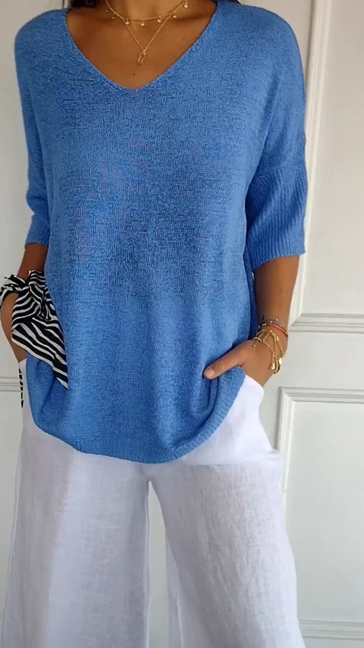 Zara - Knitted V-Neck Top